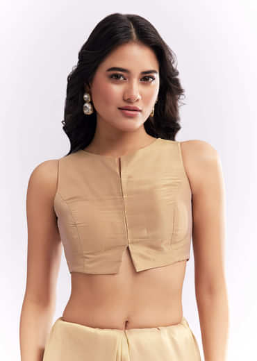 Beige Tissue Silk Saree With Heavy Hand Embroidery