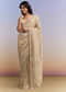 Beige Tissue Silk Saree With Heavy Hand Work