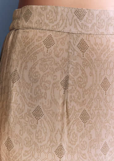 Beige Wine Crepe Kurta Set With Floral Print