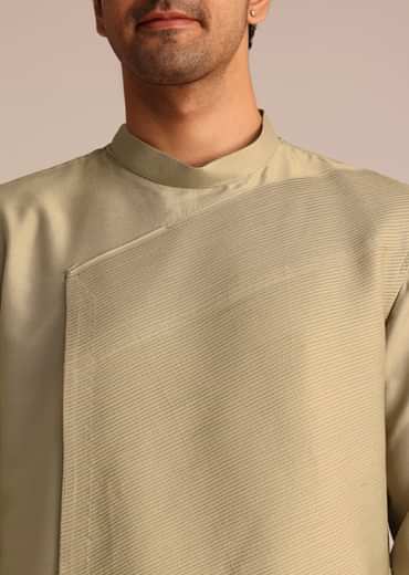 Beige Asymmetric Kurta Set