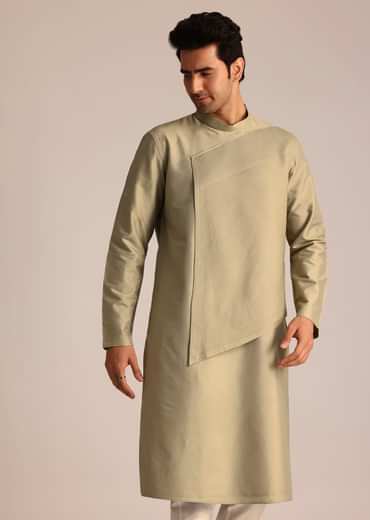 Beige Asymmetric Kurta Set