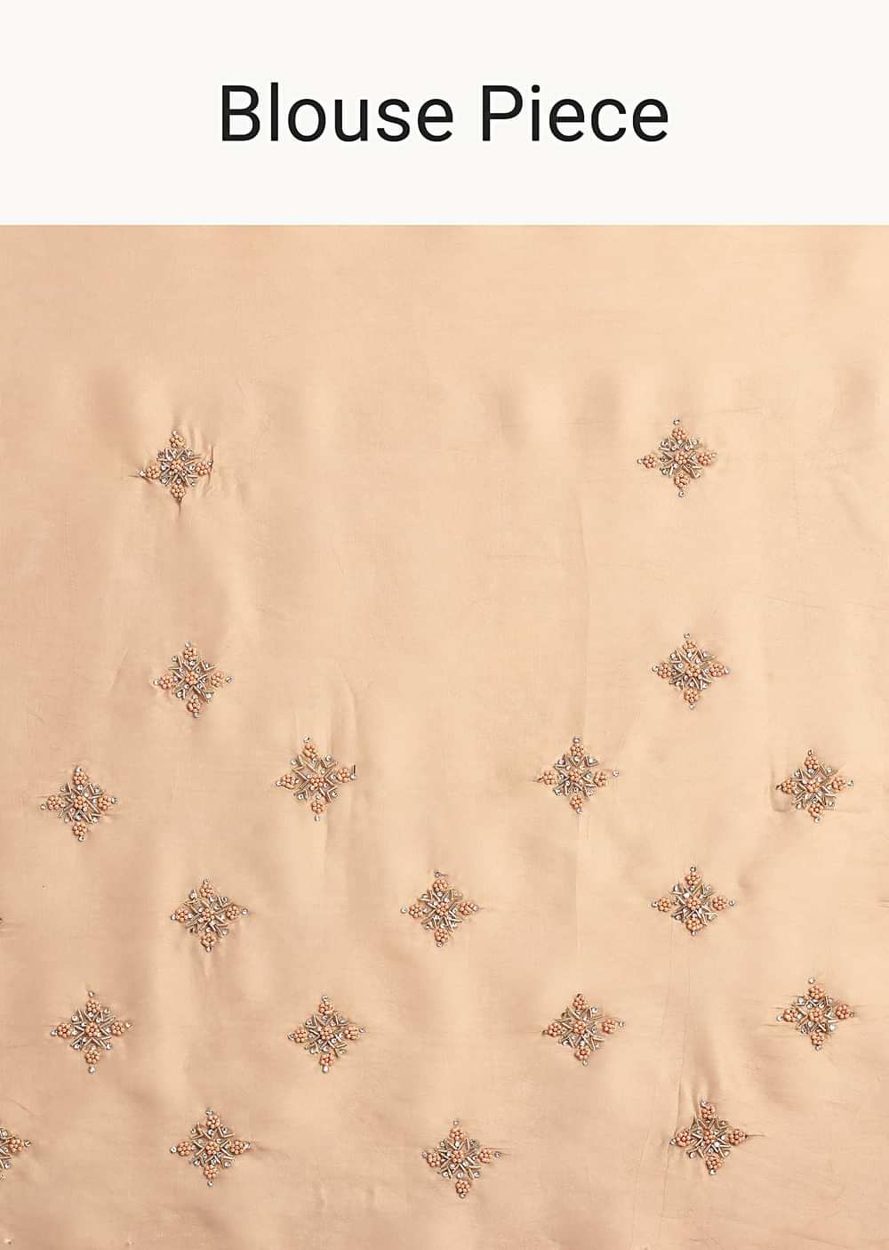 Beige Crepe Silk Saree With Cutdana Work