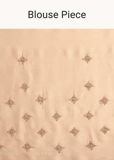 Beige Crepe Silk Saree With Cutdana Work