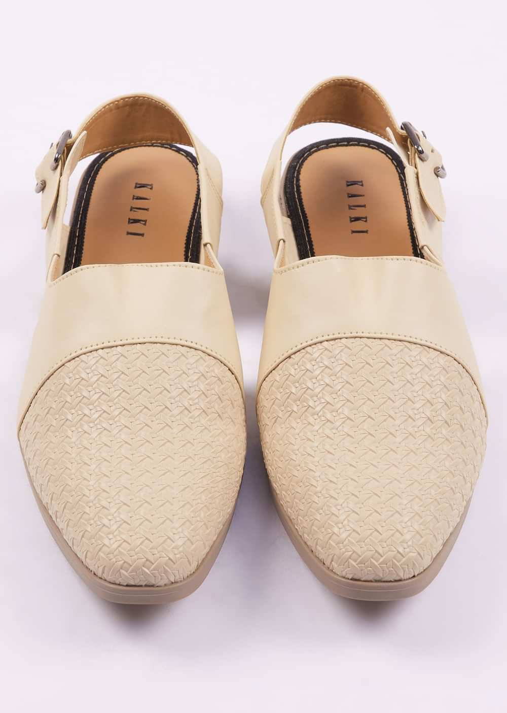 Beige Ethnic Juttis For Men