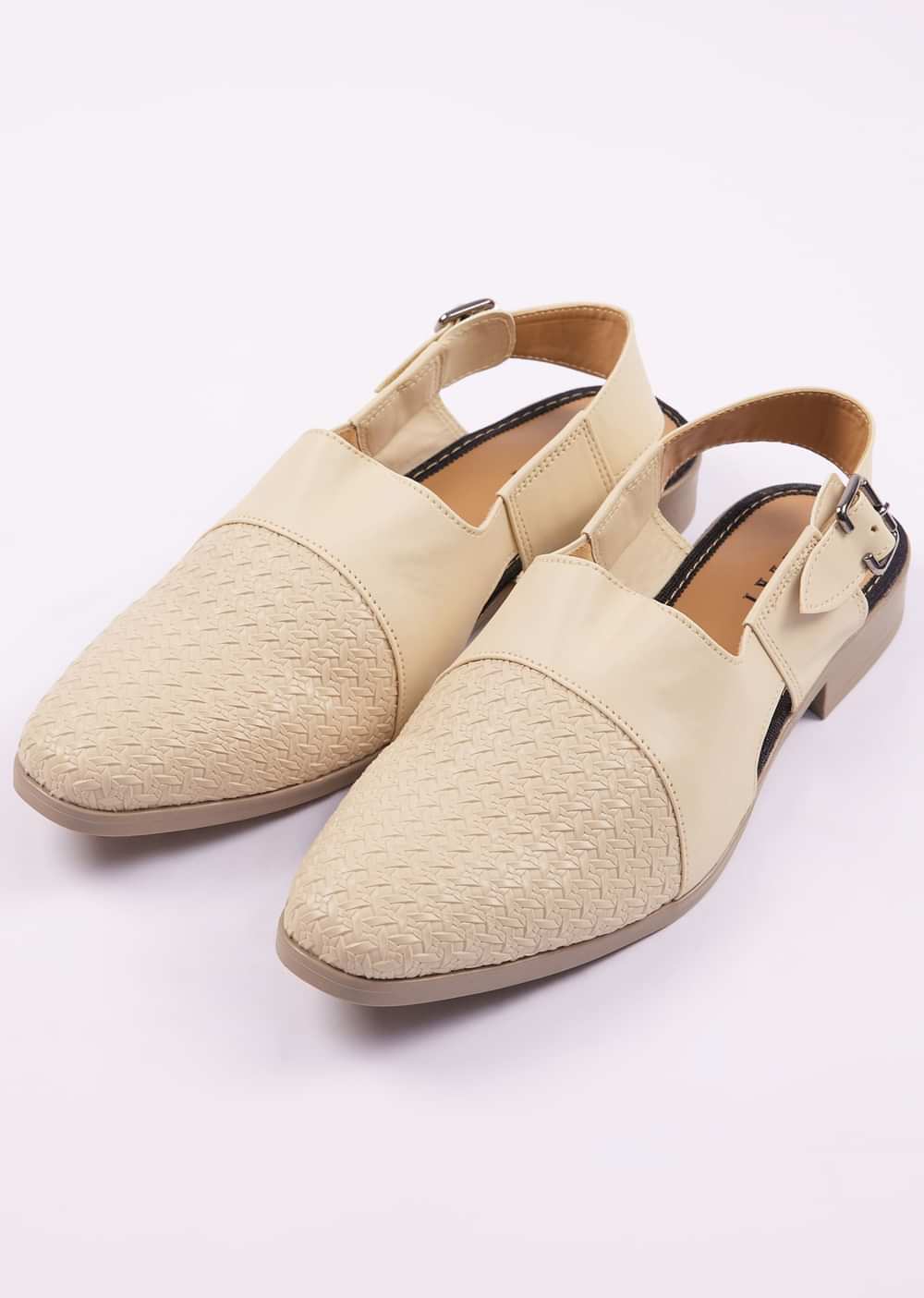 Beige Ethnic Juttis For Men
