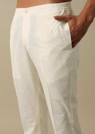 Beige Linen Indowestern Sherwani Set