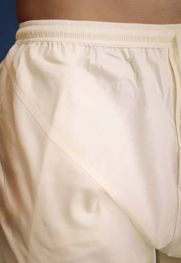 Beige Silk Blend Sherwani Set