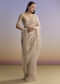 Beige Tissue Saree With Sequins And Cutdana Embroidery
