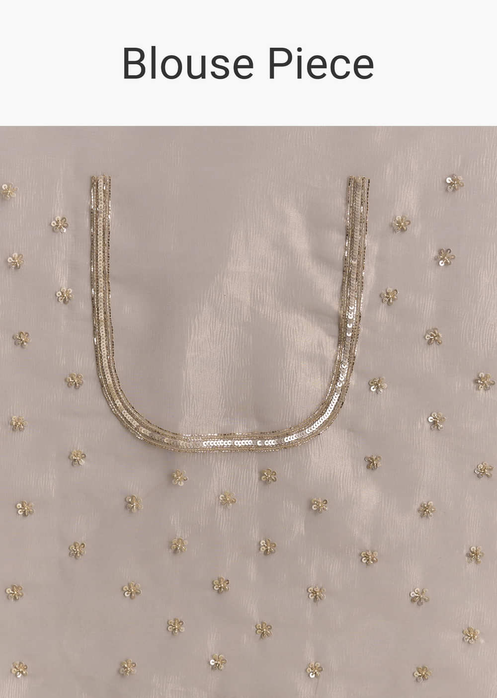 Beige Tissue Saree With Sequins And Cutdana Embroidery