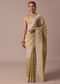 Beige Tussar Saree With Unstitched Blouse