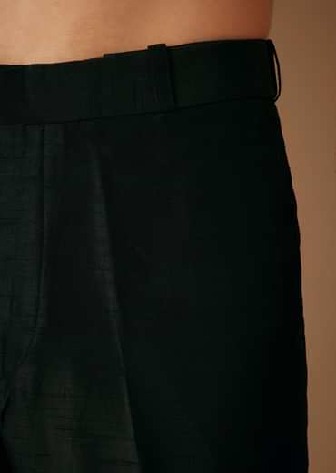 Black Banarasi Silk Indowestern Bandi Set