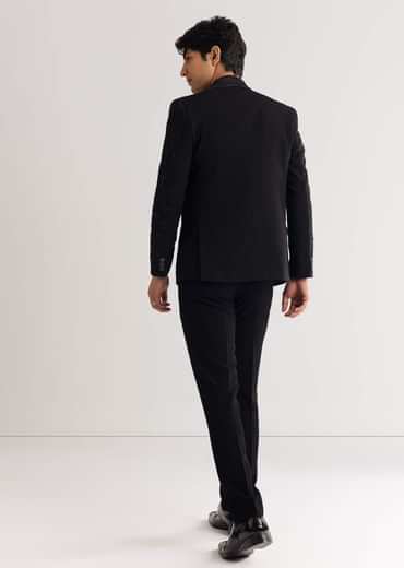 Black Beads And Sequin Embroidered Tuxedo Suit