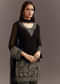Black Beads Work Kurta Dupatta Set With Fully Beaded Pant