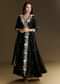 Black Chanderi Anarkali Suit With Moti And Sequins Work