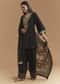 Black Crepe Kurta Set With Zardosi And Gota Work