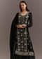 Black Cutdana And Sequins Kurta With Chinon Sharara And Dupatta