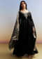 Black Embroidered Crush Satin Anarkali Set