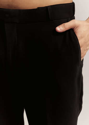 Black Imported Organza Indo Western For Men With Heavy Embroidery