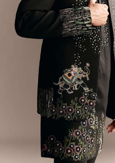 Black Jodhpuri Kurta Set