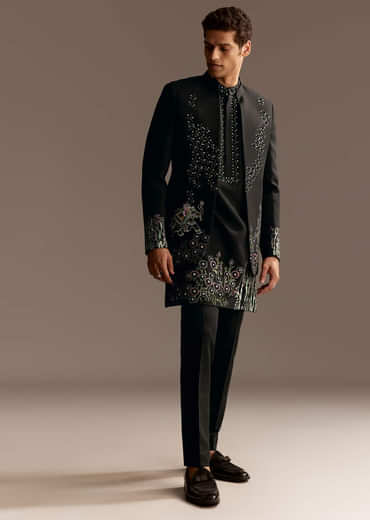 Black Jodhpuri Kurta Set