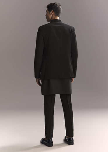 Black Jodhpuri Suit For Men With Hand Embroidery