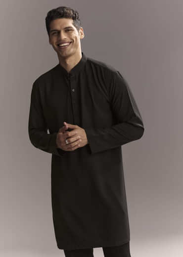 Black Jodhpuri Suit For Men With Hand Embroidery