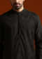 Black Kurta Set For Men With Pintucks