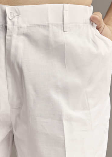 Black Linen Kurta Set For Men With Thread And Resham Work