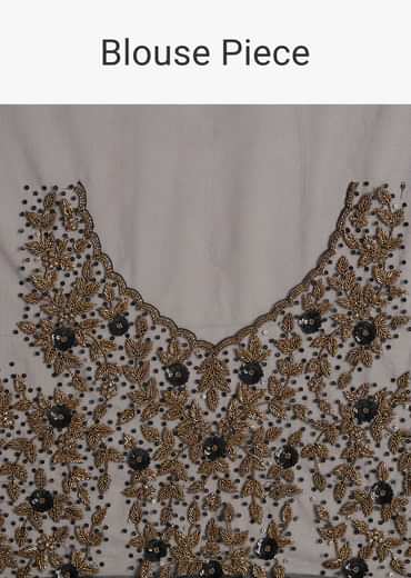 Black Net Saree With Embroidered Border