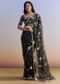 Black Organza Saree With All Over Floral Jaal Embroidery