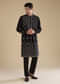 Black Resham Work Straight Mens Kurta and Pant Set