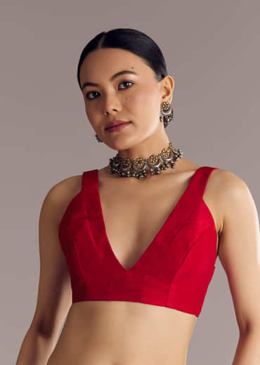 Black Saree With Woven Buttis In Brocade Weave