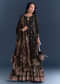 Black Silk Anarkali Suit With Zari Butti And Floral Print