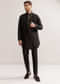 Black Silk Kurta Jacket Set For Men With Cutdana Embroidery