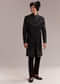 Black Silk Sherwani For Groom With Intricate Embroidery