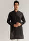 Black Suiting Sequin Resham Threadwork Kurta Set