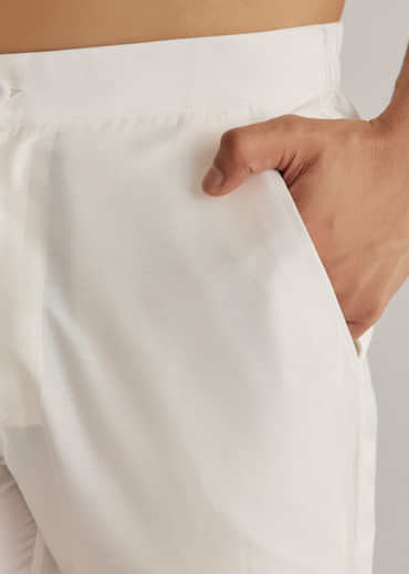 Black Suiting Sequin Resham Threadwork Kurta Set