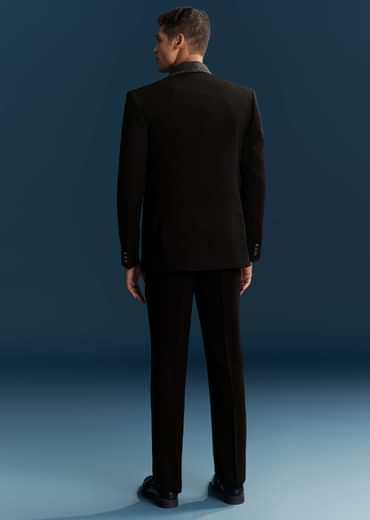 Black Tuxedo For Men With Cutdana Embroidery