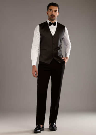 Black Tuxedo For Men With Leather And Dori Work