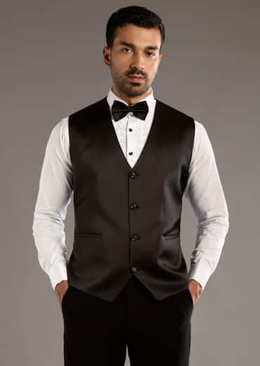 Black Tuxedo For Men With Leather And Dori Work