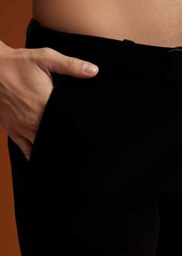 Black Velvet Embellished Indo Jacket Set