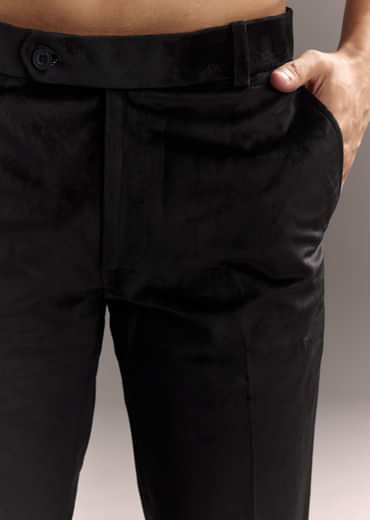 Black Velvet Jodhpuri Suit For Men With Cutdana Embroidery