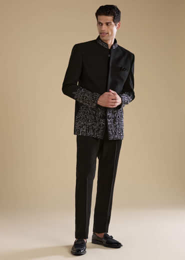 Black Velvet Jodhpuris with Cutdana Work