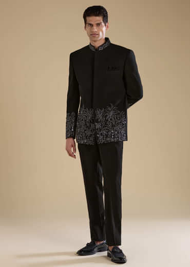 Black Velvet Jodhpuris with Cutdana Work