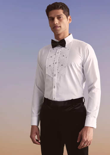 Black Velvet Tuxedo For Men With Cut Work And Beads Embroidery