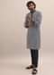 Black And White Lucknowi Cotton Kurta Set For Men Wear Wear