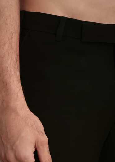 Black Crepe Tuxedo Suit With Hand Work