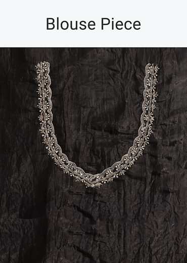 Black Crushed Tissue Saree With Sequin And Cutdana Embroidered Border