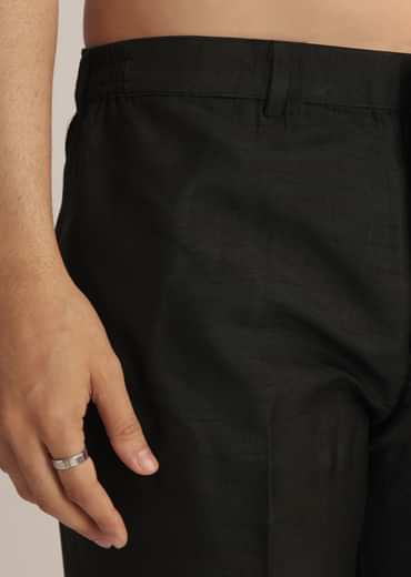 Black Embroidered Nehru Jacket Set