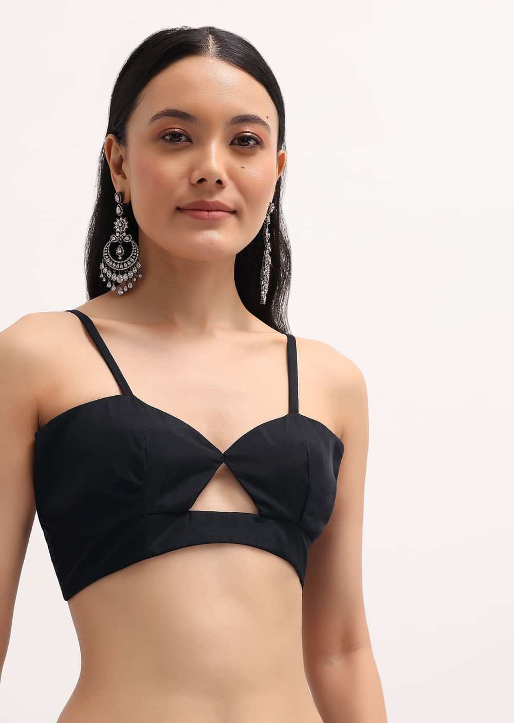 Black Embroidered Organza Saree With Unstitched Blouse